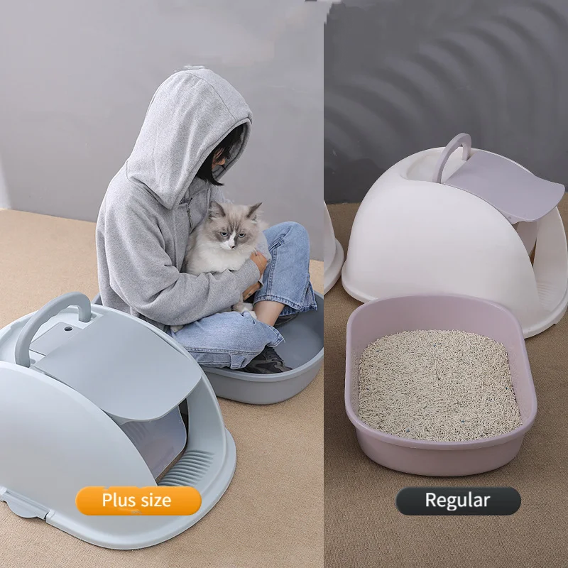 «Oversized Cat Litter Box Fully Enclosed AntiBelt Sand Maine Coon Cat