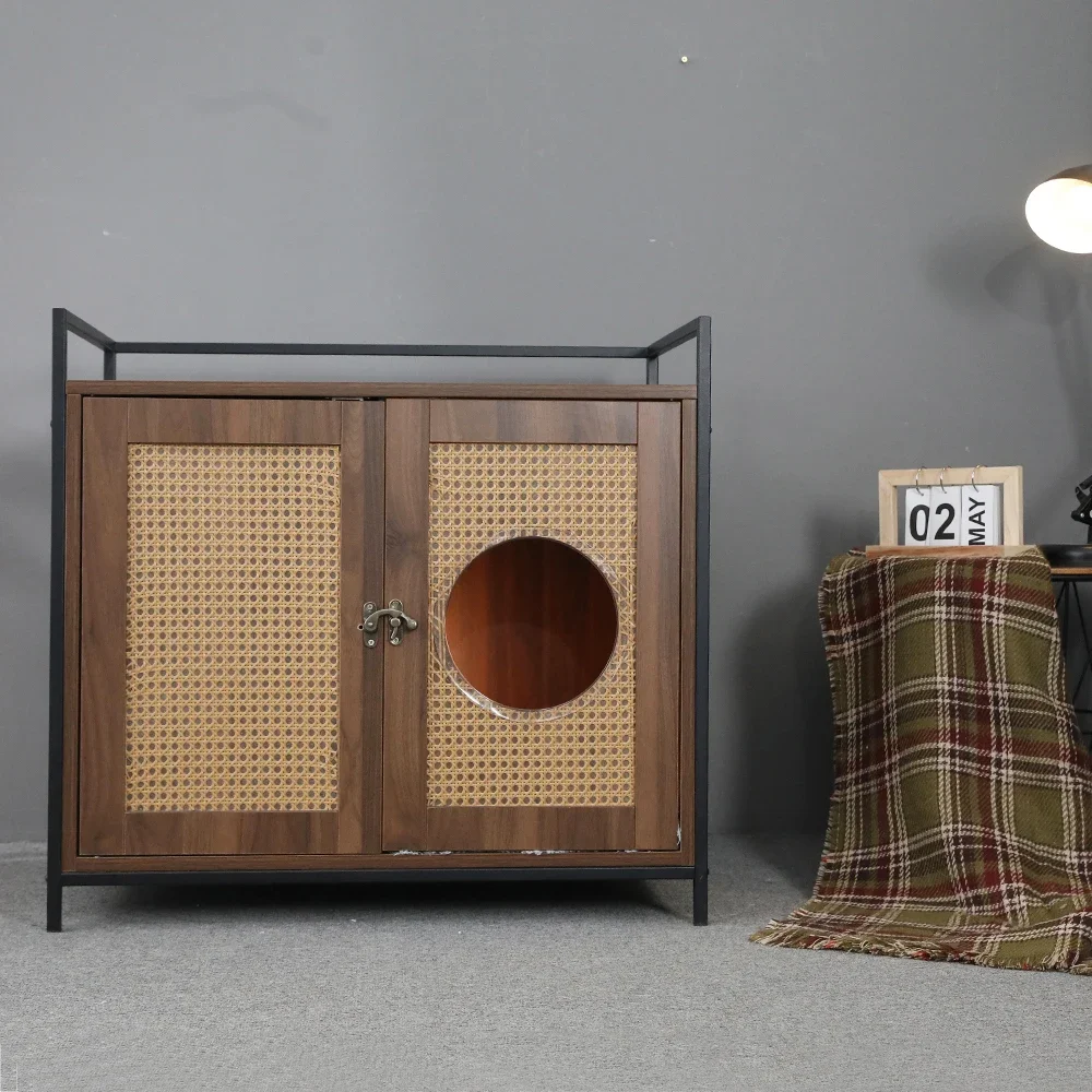 Индивидуальные Hoopet Pet новые изобретения деревянная кровать из ротанга кошачья