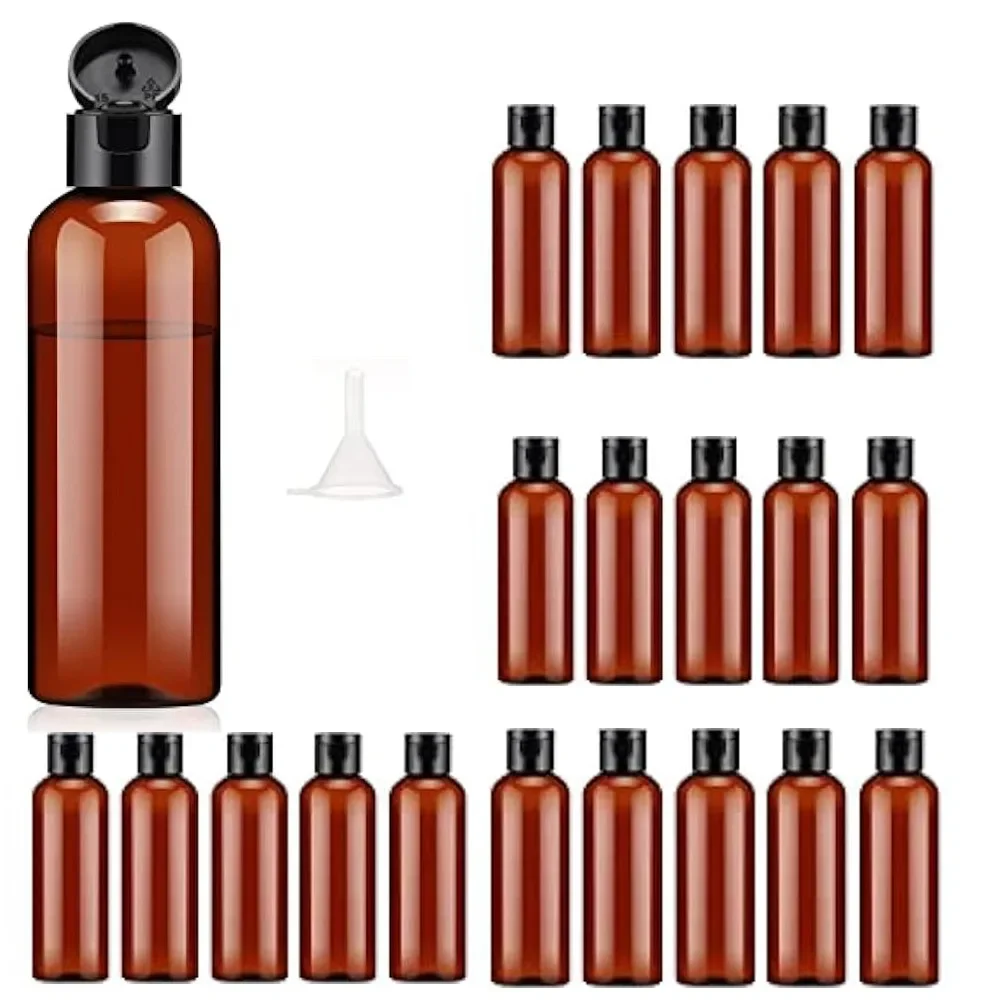 

20PCS 100ML Plastic Empty Bottles with Flip Cap Refillable Dispensing Squeeze Containers for Toiletries Portable Jars for Travel