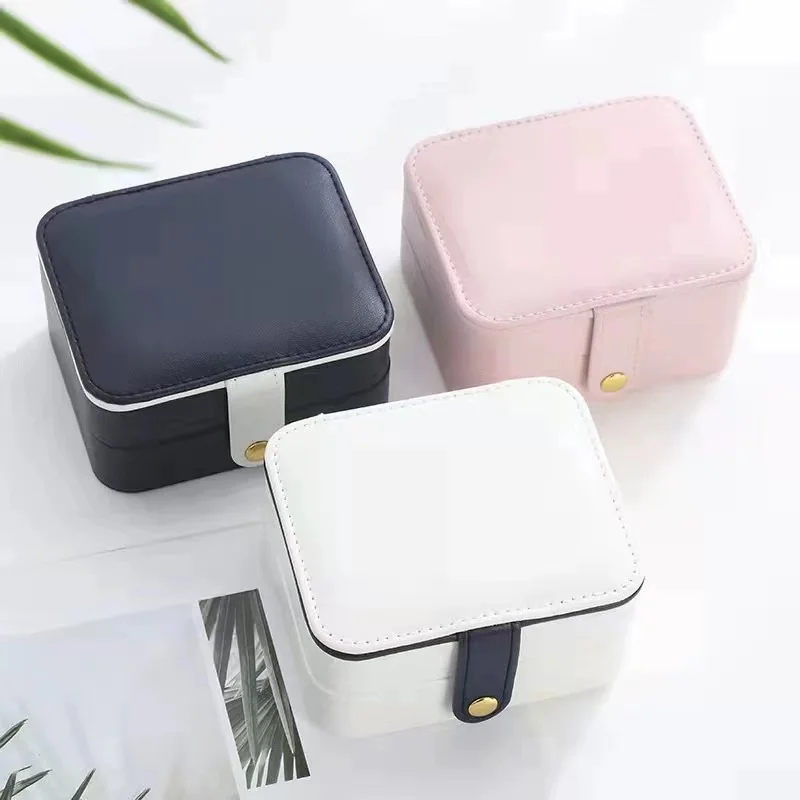 Wholesale Fashion Exquisite Jewelry Box Multilayer Portable Travel Mirror Jewelry Box Earrings Packaging Jewelry Storage Boxes