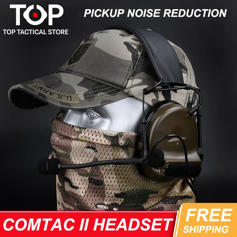 

C2 COMTAC II Tactical Headset Pickup Noise Reduction Hunting Shooting Headphone Outdoor Hearing Protection With Kenwood U94 PTT