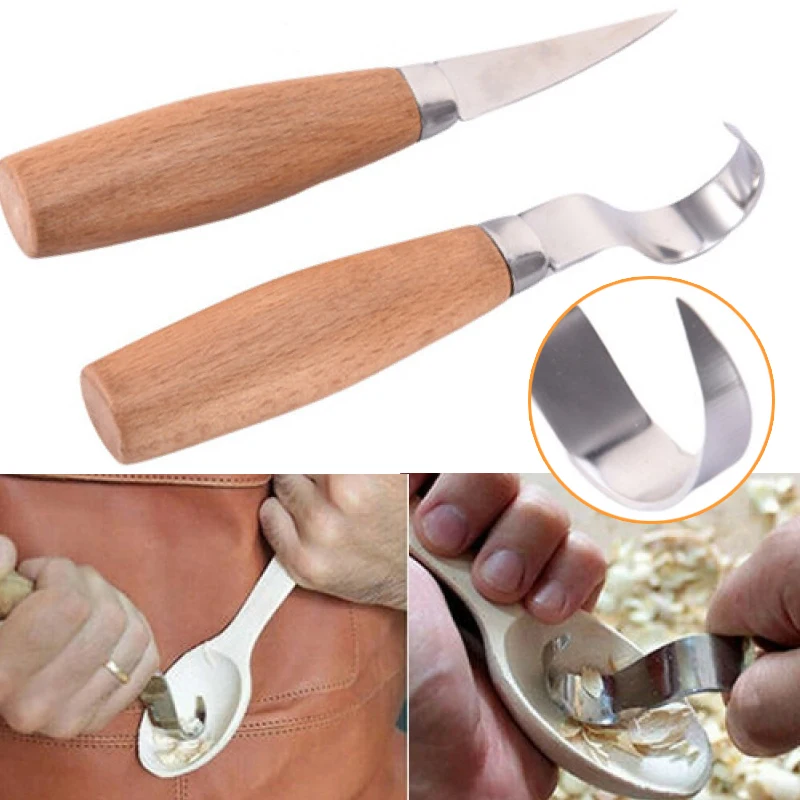 

Tools Handle Woodwork Woodcarving Chisel Woodcut Carving Sculptural Stainless Knife Spoon Cutter Knife 1pcs/2pcs Steel Wood