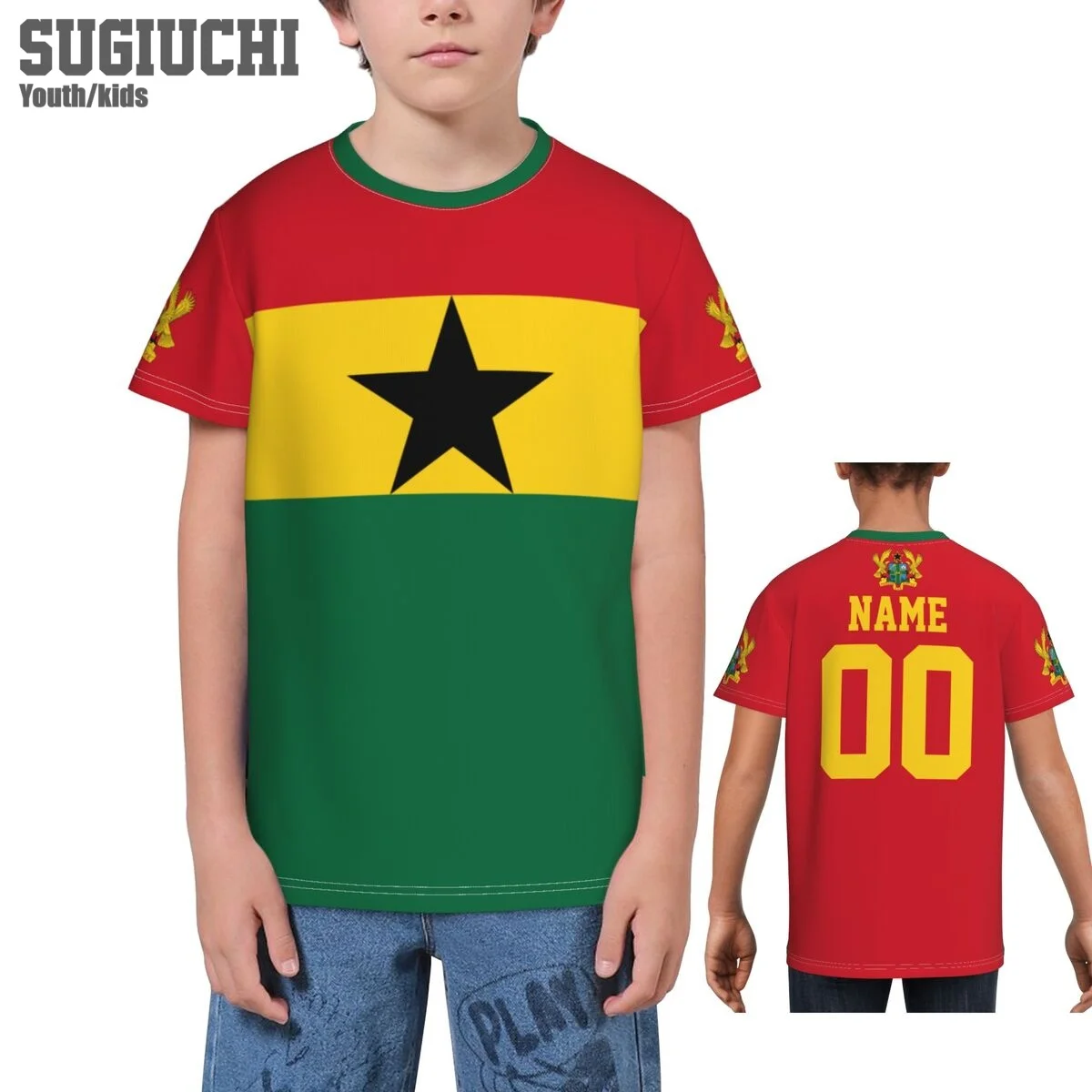 Пользовательское имя номер флаг Ганы эмблема 3D футболки для детей молодежные