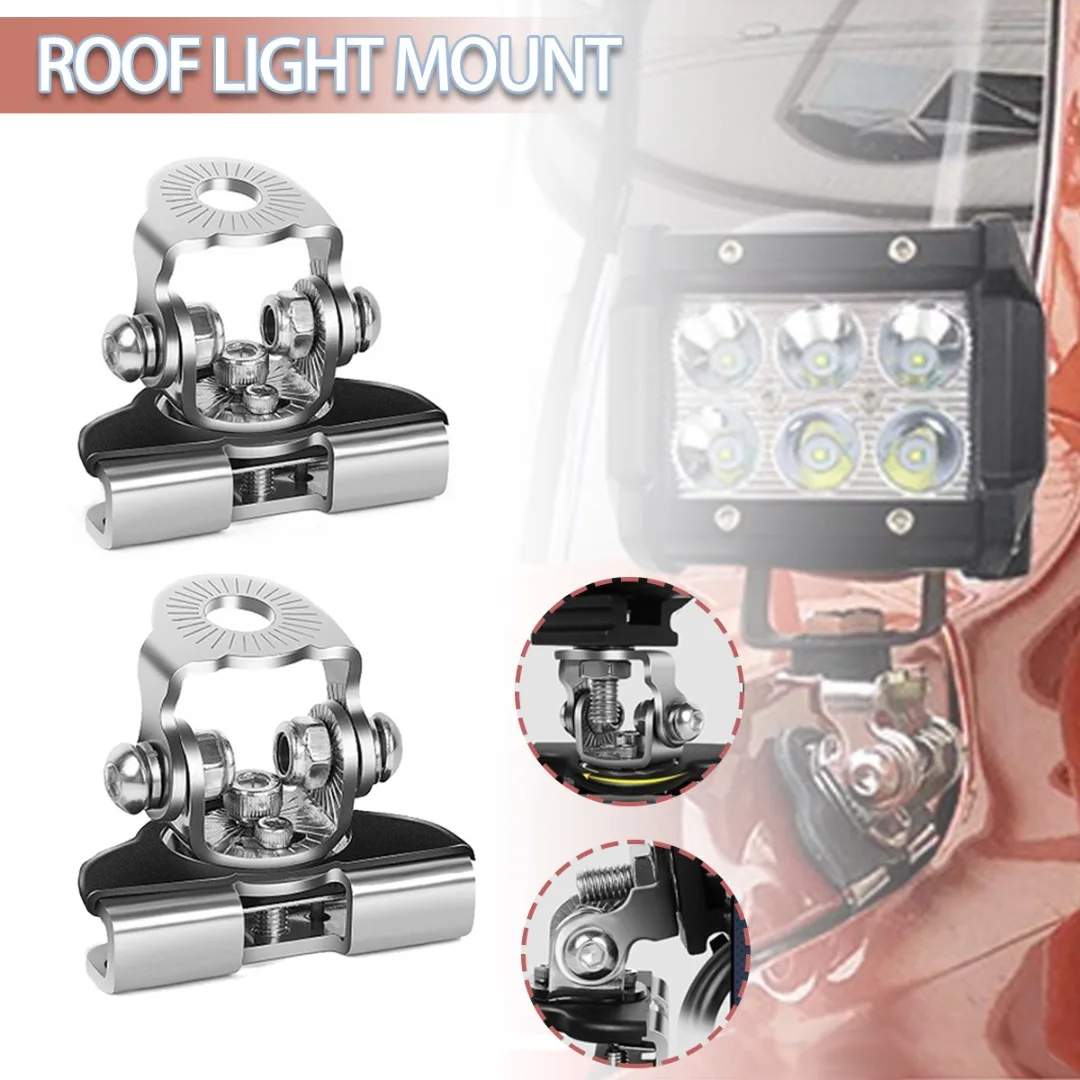 

2pcs/set LED Light Bar Mounting Bracket Adjustable Stainless Steel Work Lights Fog Lamps Driving Lamp Mount Clamp Holders