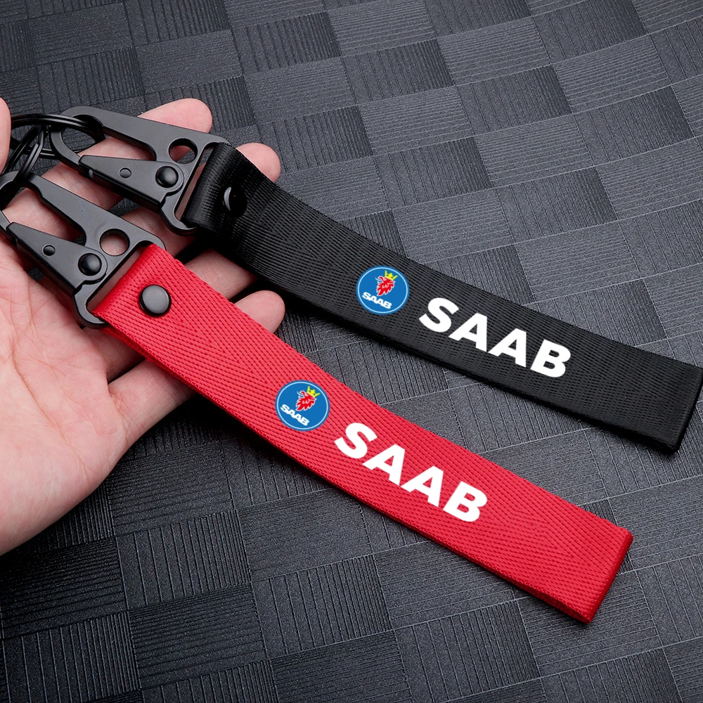 

1PC Keychain Lanyard Cotton Streamer Bag Pendant Key Chain For SAAB 9-3 99 9-X 97X Turbo X Monster 9-2X GT750 92 Auto Styling