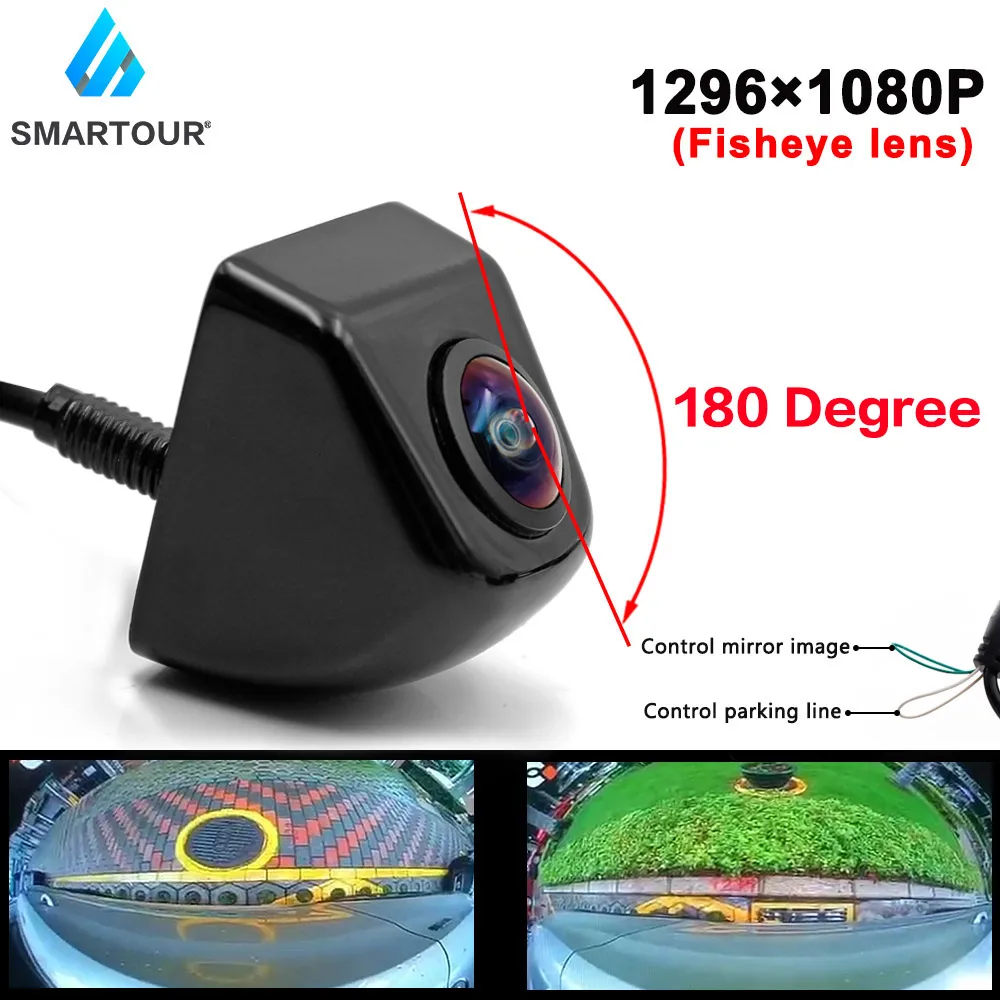 CCD HD 180 Degree Fisheye Lens Car Camera Rear / Front View Wide Angle Black Metal Reversing Backup Camera Night Vision 12V