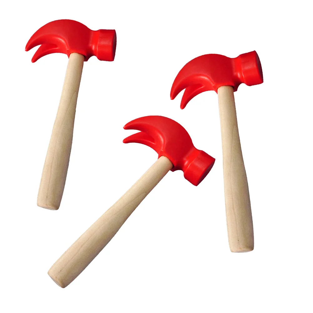 

3Pcs Kids Simulation Wooden Hammer Children Hammers Maintenance Tools Toys