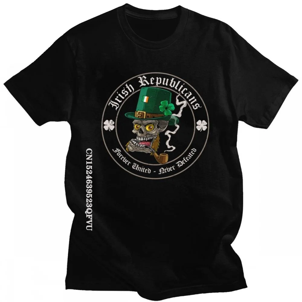 Irish Republicans Tshirts For Men Cotton Anime T Shirt Round Neck Streetwear Mend Ireland Flag Tee Shirt Slim Fit Clothing