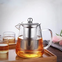 big glass teapot with removable infuser filter heat resistant glass tea sets flower teapot coffee pot large glass kettle