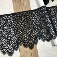 ivory chantilly lace trim scalloped hollow out black eyelash lace fabric diy lace clothing sewing crafts for lace accessories