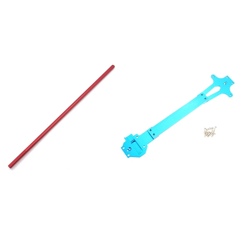 

2 Set RC Car Part: 1 Set Metal Radio Tray Second Floor Board Blue & 1 Set Metal Central Drive Shaft Red