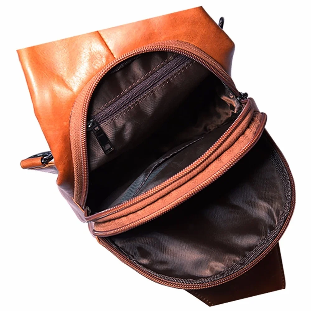 Рюкзак мужской из натуральной кожи модная сумочка в стиле ретро повседневный