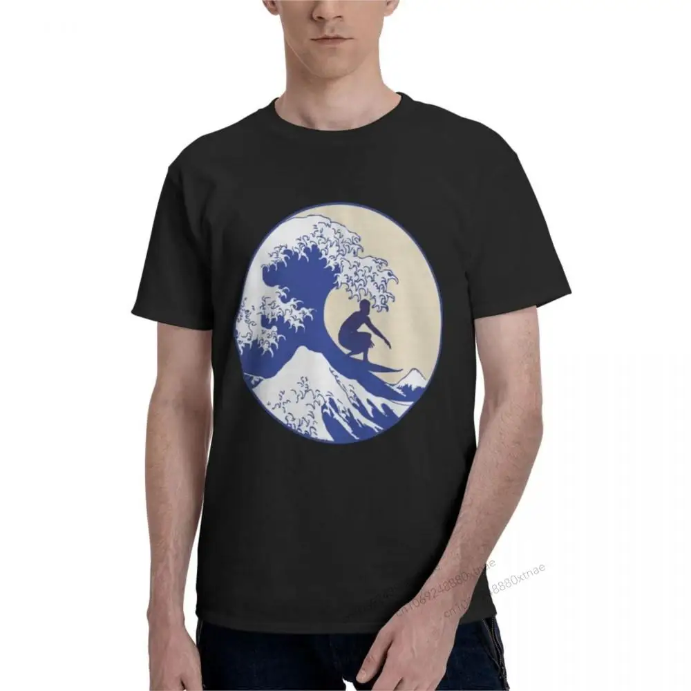 

Surfing The Great Wave Off Kanagawa Men's Funny Tee Shirt Short Sleeve Crew Neck T-Shirt Pure Cotton Printed Clothes