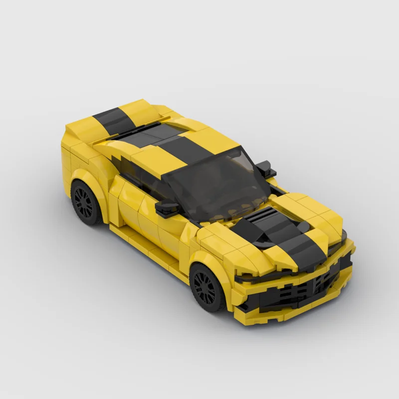 MOC Camaro Racing Sports Car Строительные Блоки-скоростной Чемпион Креативные Гаражные