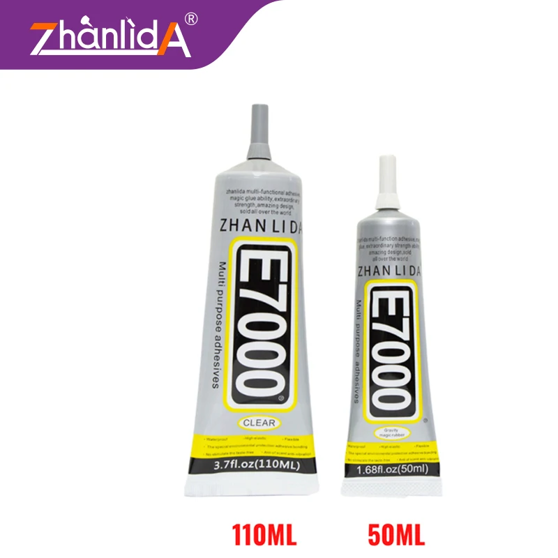 Zhanlida E7000 Clear Contact Adhesive Fabric DIY Diamond Jewelry Glue With Precision Applicator Tip 50ML 110ML