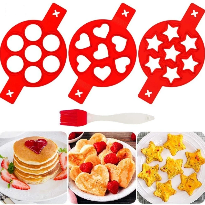 

Egg Pancake Ring Nonstick Pancake Maker Mold Silicone Egg Cooker Fried Egg Shaper Omelet Moulds for Kitchen Baking Accessories