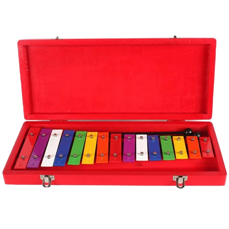 

Aluminum Sheet 15 Note Xylophone In Wooden Case - Easy Play Songs Included The Best Gift For Children
