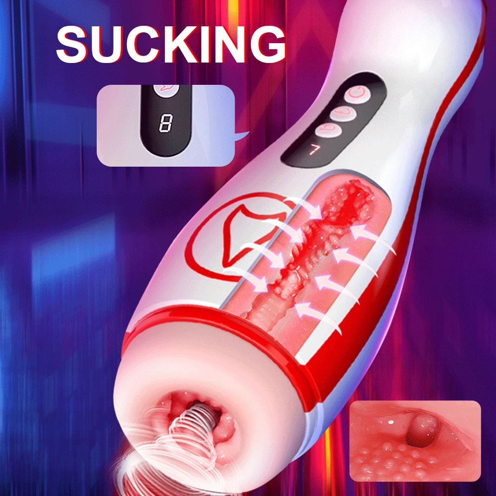 Automatic Sucking Male Masturbator Cup Oral Blowjob Pussy Real Vagina Live Voice Recording Masturbator Vibrator Sex Toys For Men