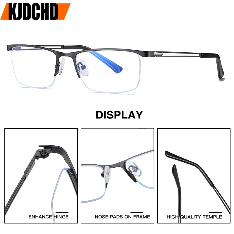 KJDCHD Сверхлегкие очки для чтения в полуоправе мужские с защитой от синего света