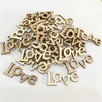 50pcs rustic letters love wooden chips wood craft diy handmade scrapbook crafts wedding valentines day home table decoration
