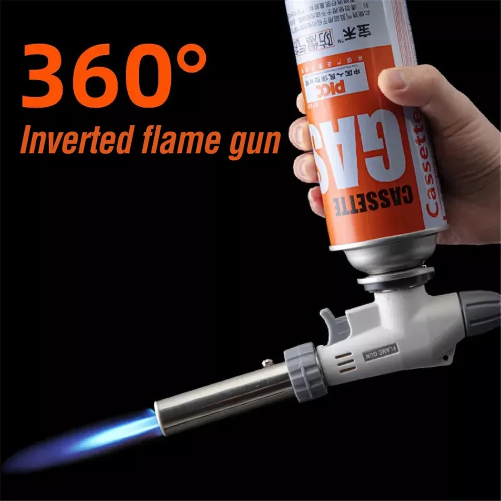 

2023 1300 Degree Flame Gun Welding Burner Auto Ignition Gas Torch Lighter Soldering Butane Spray Gun Blowtorch Barbecue Cooking