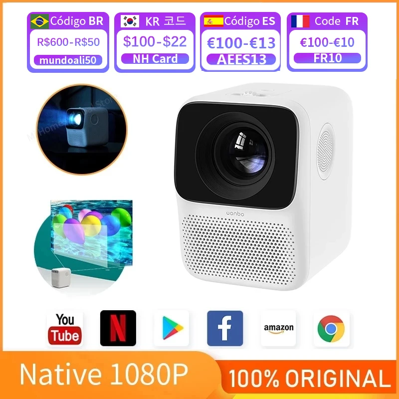Cena Globalna Wersja Wanbo T2 MAX Projektor Android 9.0 4K 1080P Mini LED Przenośny Projektor WIFI Kina Domowego Korekcja Keystone Cena Globalna Wersja Wanbo T2 MAX Projektor Android 9.0 4K 1080P Mini LED Przenośny Projektor WIFI Kina Domowego Korekcja Keystone