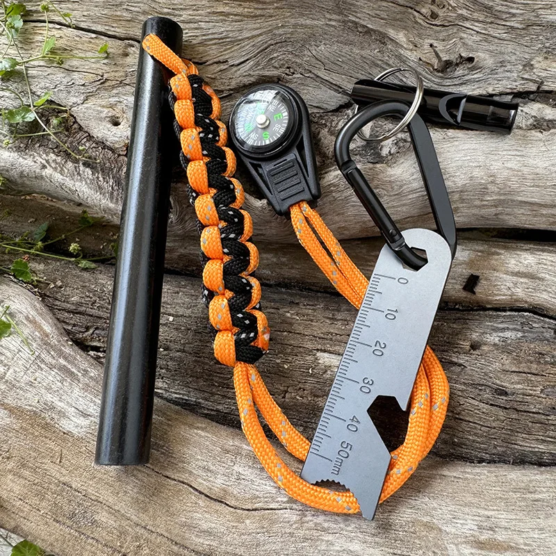 Фото Bear Grylls Survival Fire Starter, магниевый кремневый стержень, портативный аварийный комплект Firesteel, компас-свисток для кемпинга, пешего туризма, инструмент №3