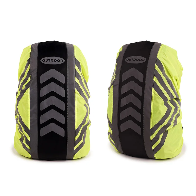 Backpack Cover With Large Reflective Strip For Night Travel Safety Backpack Waterproof Cover For Camping Outdoor Backpack Cover