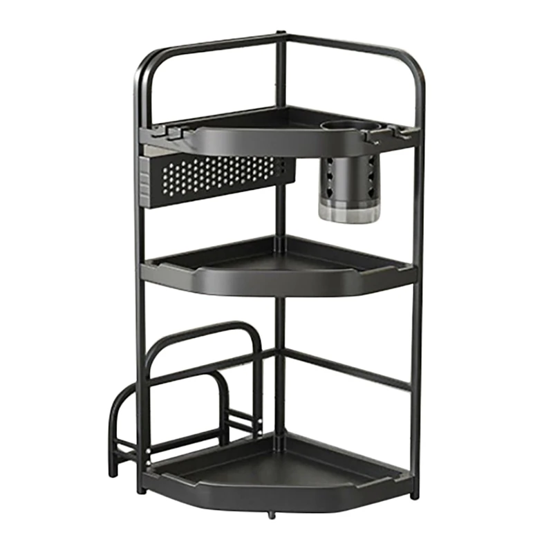 

Kitchen Seasoning Rack Corner Organizer Shelf Standing Countertop Storage Rack Organizer For Spice Can Jars Cosmetics