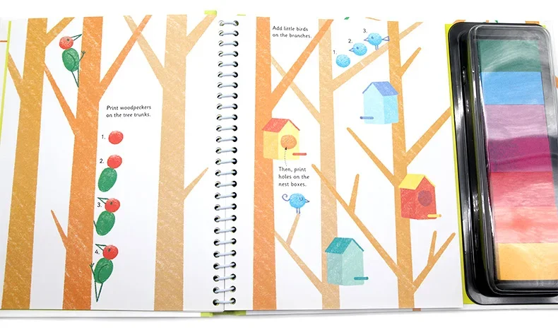 Фото Раскраска с отпечатками пальцев Usborne Garden DIY, детские книги в возрасте 3, 4, 5, 6 лет, английские книжки с картинками, 9781474932301 №3