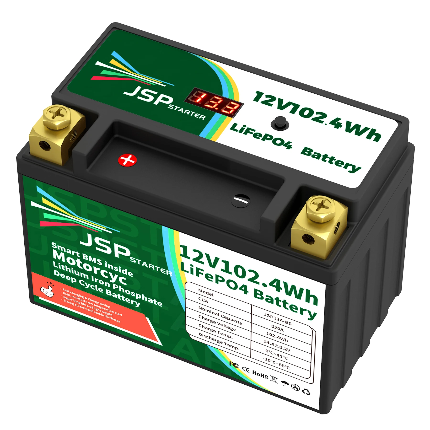 Фосфатный литий-железо-фосфатный Аккумулятор для мотоцикла