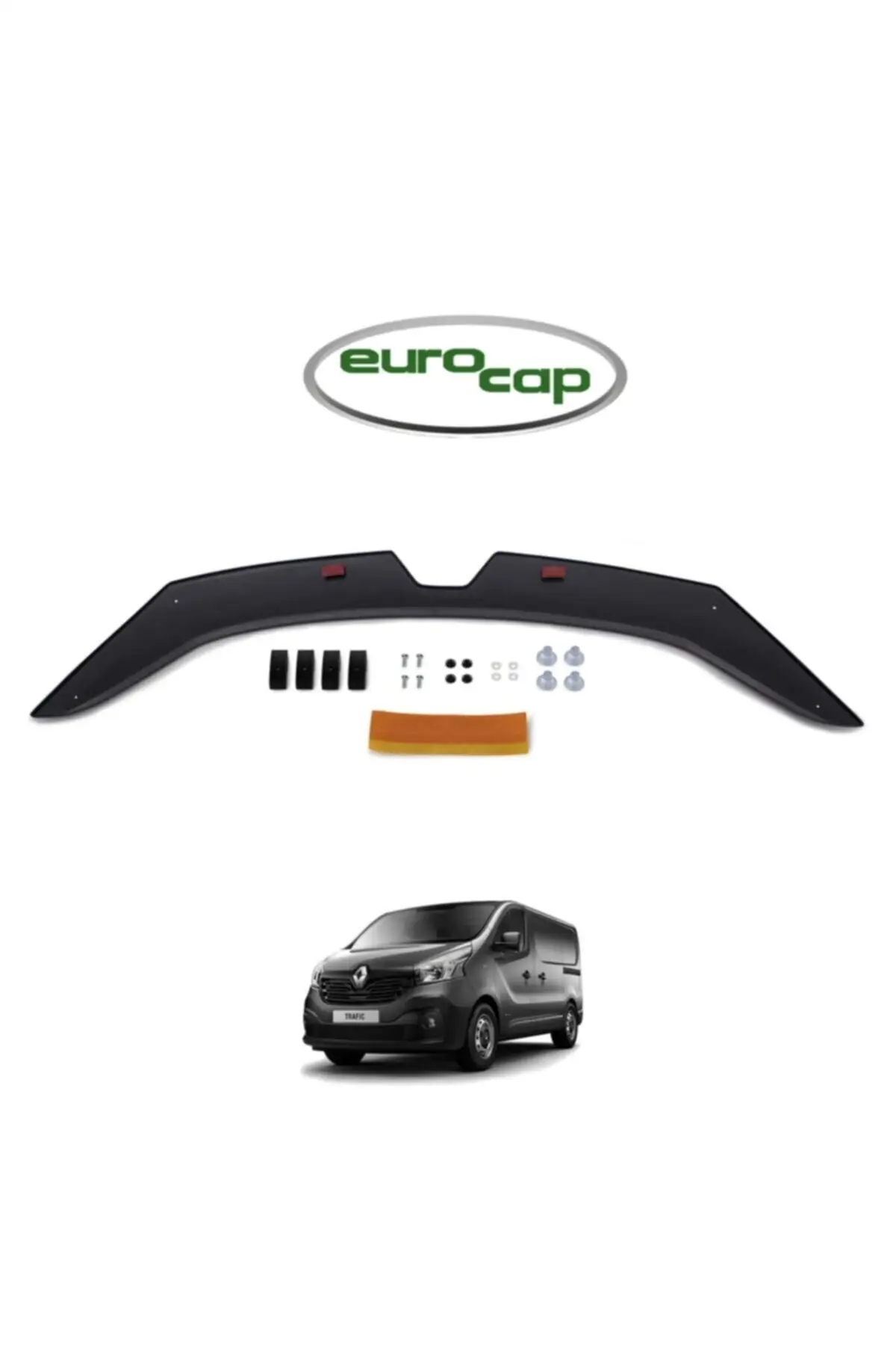 

Renault Trafic Front Hood Protection Spoiler 3mm Acrylic (ABS) Gloss Black Deflector 2014-2019