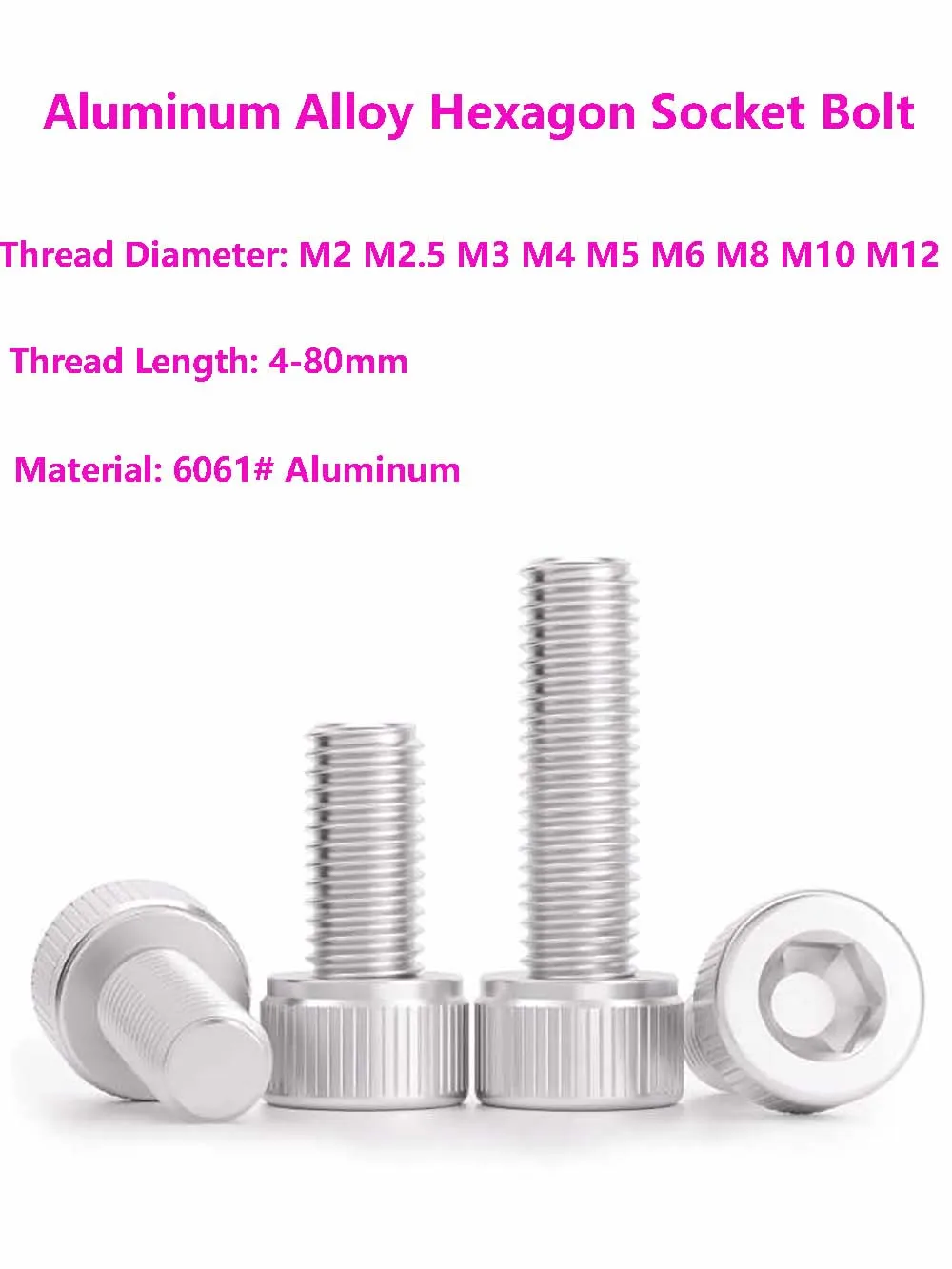 

Шестигранные болты с чашечной головкой из алюминия M2-M12