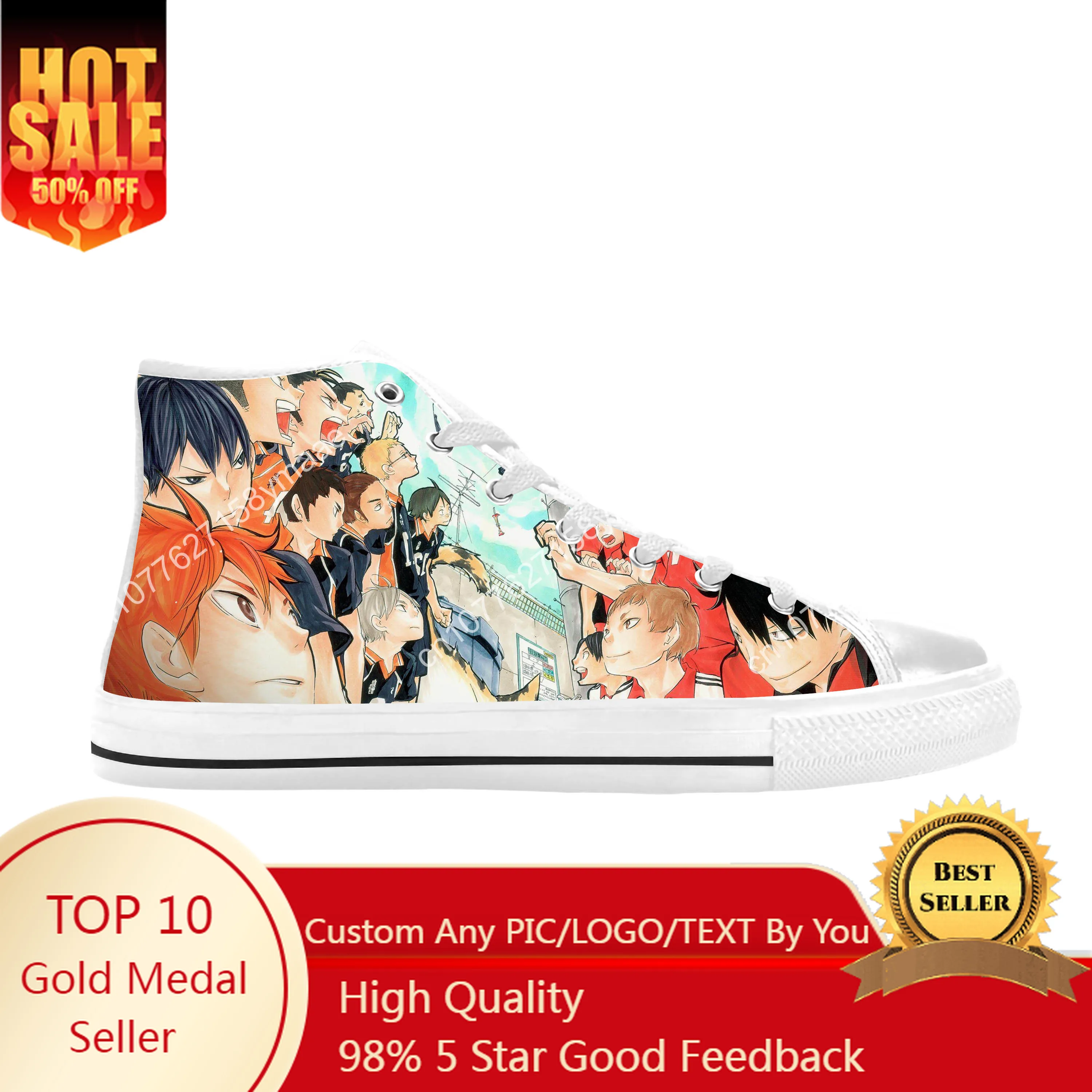 Популярные повседневные тканевые туфли японского аниме Манга с героями