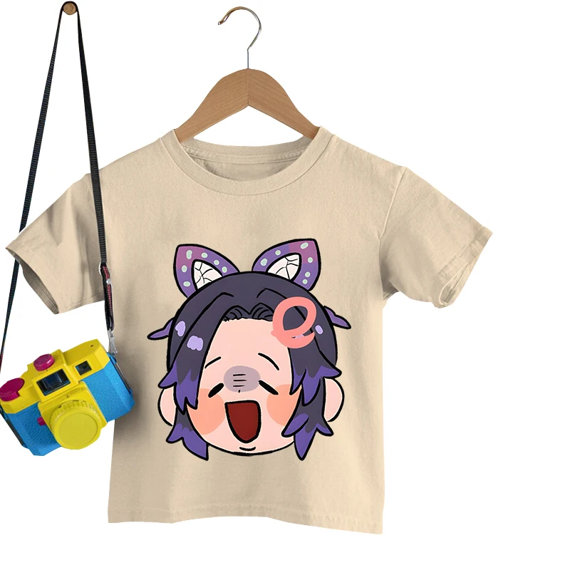 

Anime Demon Slayer Kids T-Shirts Summer O-Neck T Shirt Comic Kochō Shinobu T Clothing Girls Boys Fashion Kawaii Streetwear Tops