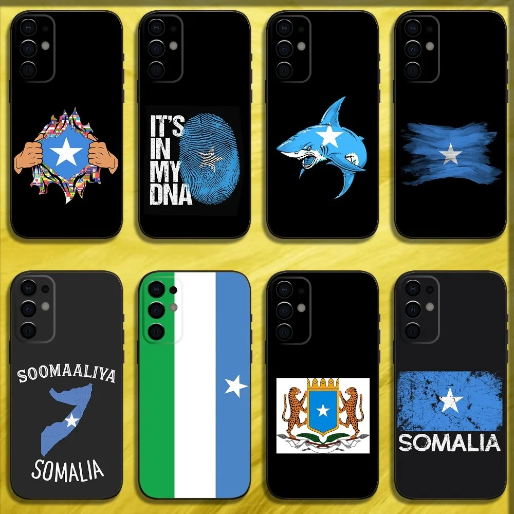 Puntland State Somali Flag Phone Case For Samsung S25 S24 S21 S22 S23 S30 Ultra S20 Plus Fe Lite Note 10 9 5G Black Soft Cover