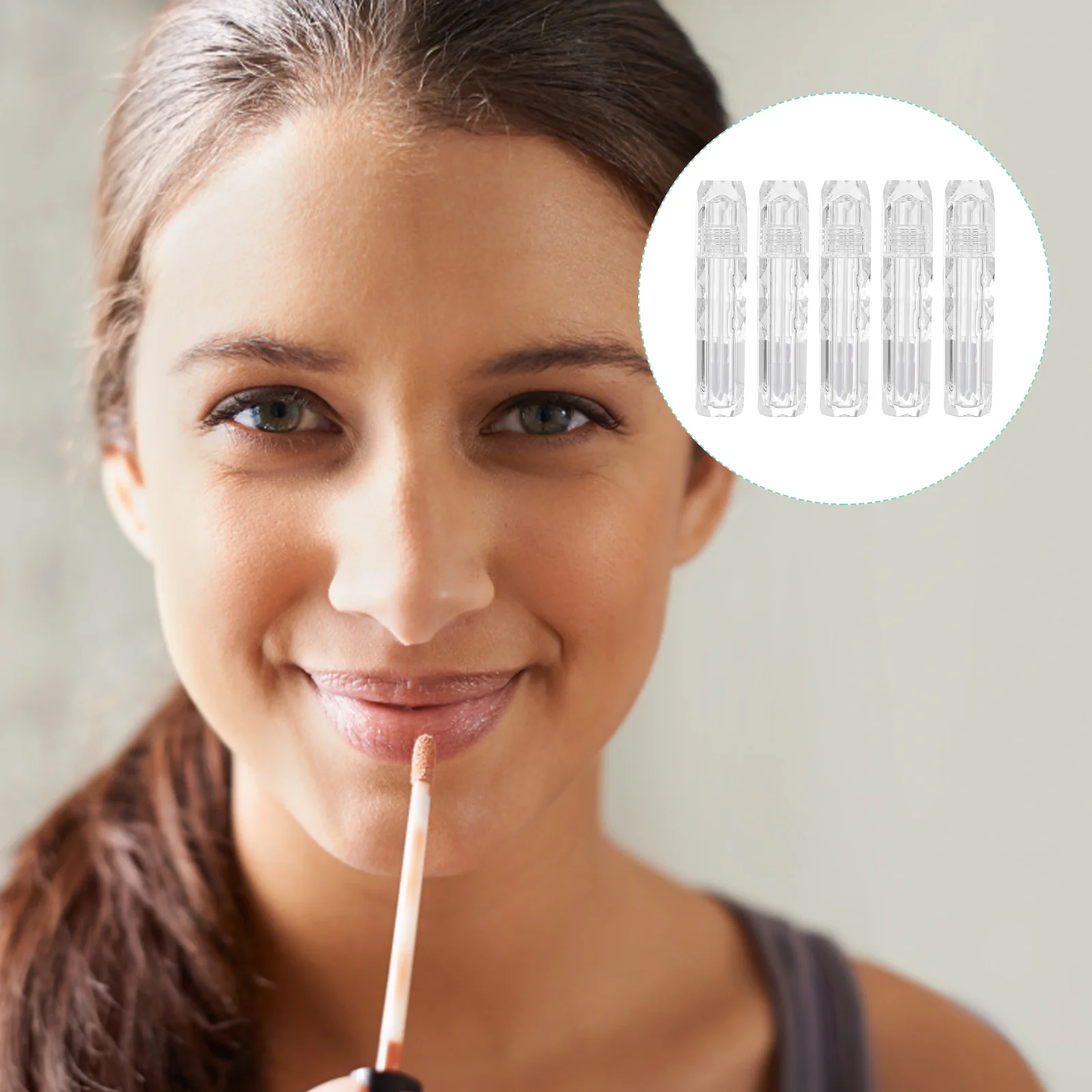 

5 Pcs Lipgloss Clear Empty Containers Mini Tubes Glossy Lipstick Oil Wand Diamond Lipgloss tubes