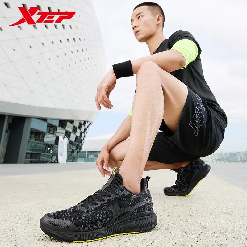 Xtep [ Reactive Coil ] Men's Shoes Running Shoes Lightweight Shock-absorbing Shoes Comfortable Men's Sports Shoes 879319110016