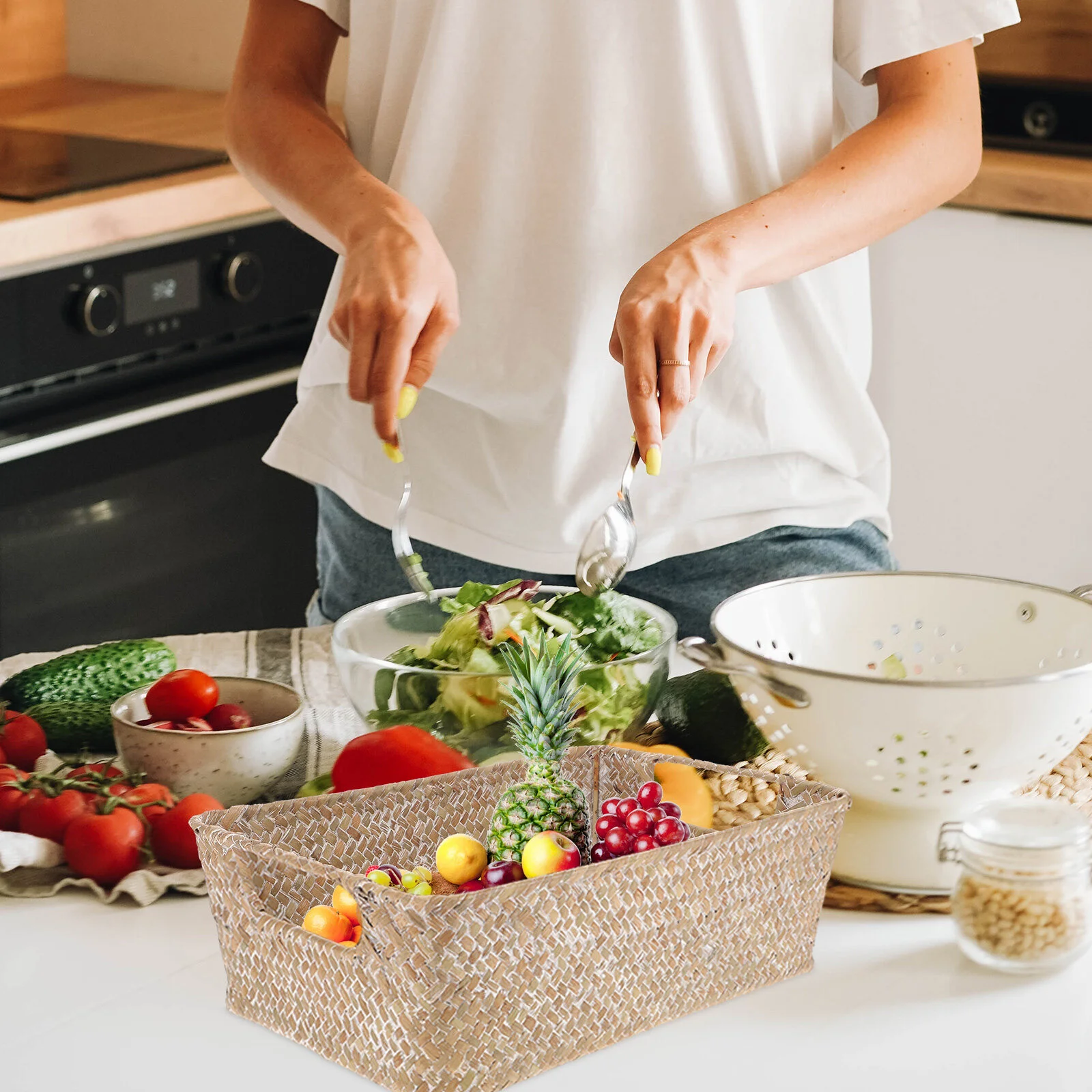 

Seagrass Baskets Decorate Wear-resistant Storage Daily Use Retro Bread Straw Multi-function Snack Container
