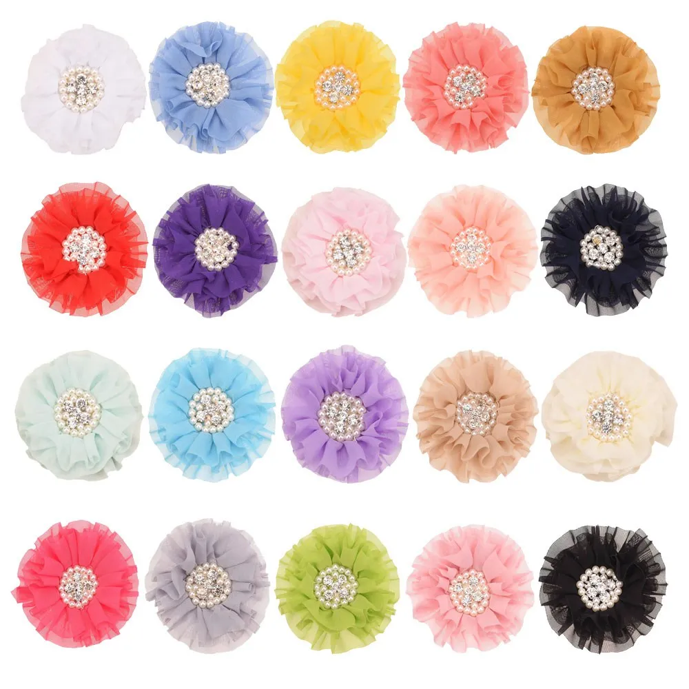 

150 шт., шифоновые розетки для волос, 3,8 дюйма