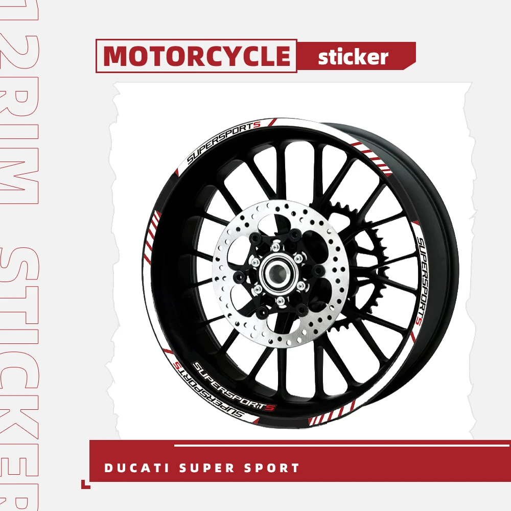 

High quality Motorcycle Wheel Sticker Decal Reflective Rim Bike Suitable For DUCATI super sport supersports supersports 939