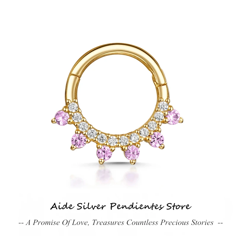 

AIDE 925 Sterling Silver Classic Trendy Nose Ring For Women Sexy Nose Jewelry Ear Cartilage Pircing Nariz Aro Joyería Corporal