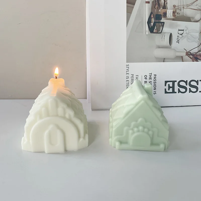 

House Shape Silicone Mold DIY House Aroma Candle Plaster Decoration Mousse Cake Baking Mold Creative Candle Making Supplies