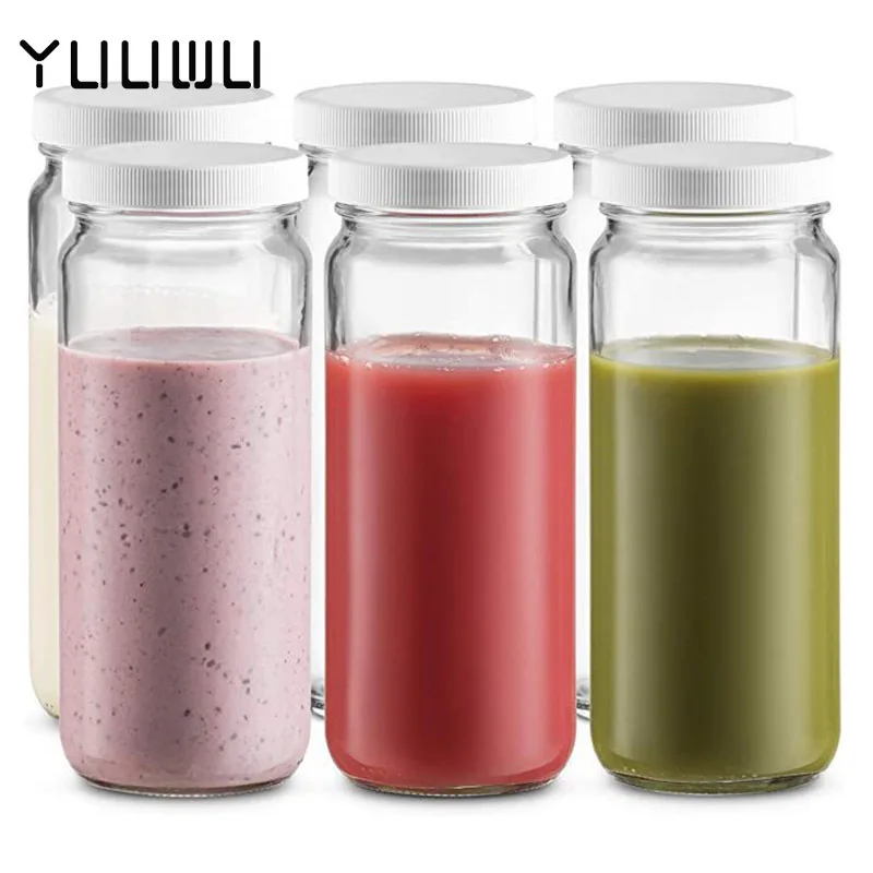 500ml Reusable Clear Plastic Bottles Non Spill Juice Milk Containers Portable Leakproof Water Drink Storage Pot with Lid