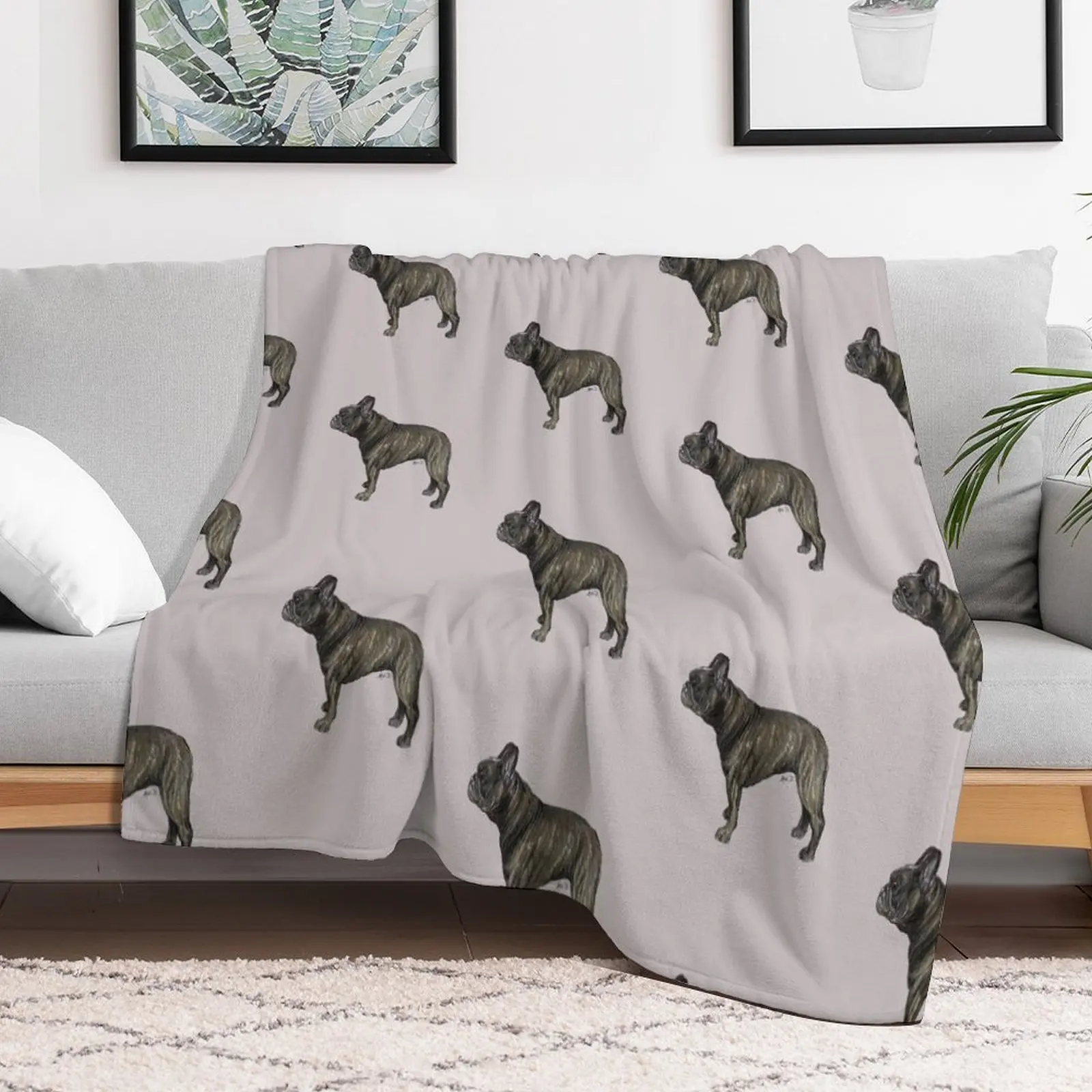 Brindle Французский бульдог / Frenchie Dog Breed Show Stack Stand - Одеяло для печени пляжные одеяла St