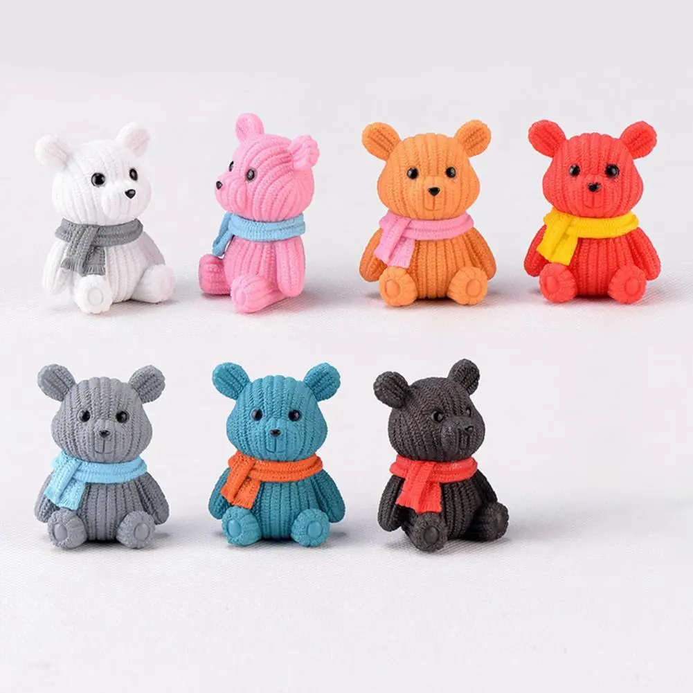 

Long Lasting Fashion Nice-looking Yarn Bear Figurine Mini Bear Sculpture Artistic for Gifts