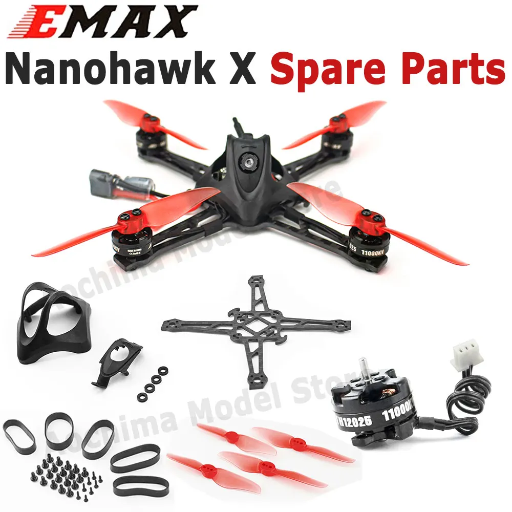 EMAX Nanohawk X запасные части сменный навес TH12025 11000kv двигатель TH1609 3-дюймовый пропеллер нижний углеродный Каркас Комплект оборудования