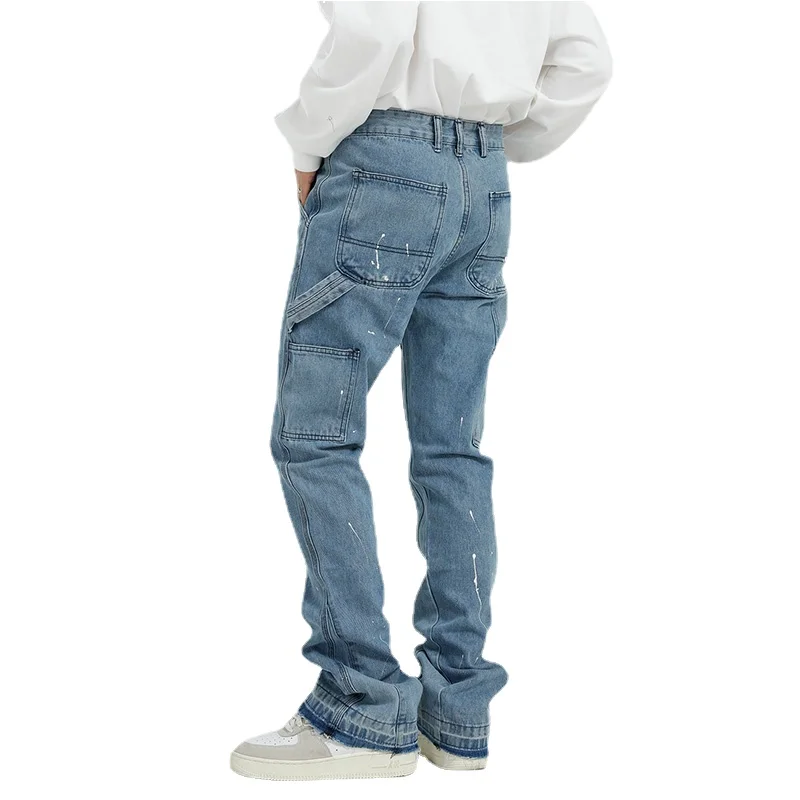 Jeans Mens New Retro Personalized Washing Paint Denim Pants Streetwear Mens Trousers Pantalones Vaqueros Para Hombre