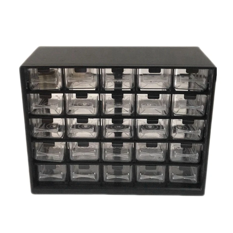25Pc Combined Transparent Drawer Storage Cabinet Detachable Parts Box Hardware Sorting