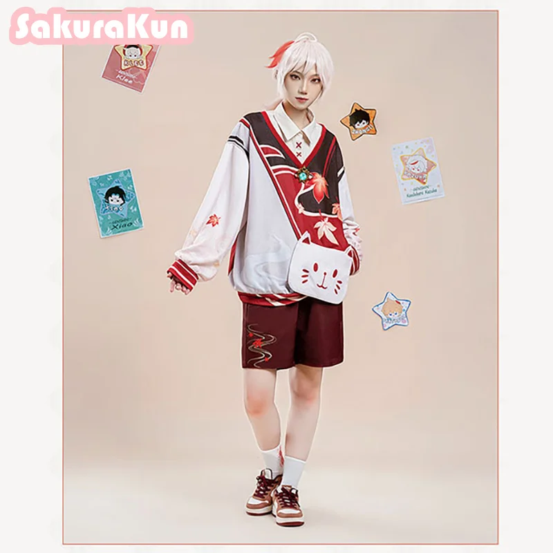 

Косплей-костюм кошки Doujin каэдехара казуха, косплей-костюм, Повседневный свитер с милой сумкой в виде кошки